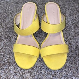 Bright yellow wild diva heels
